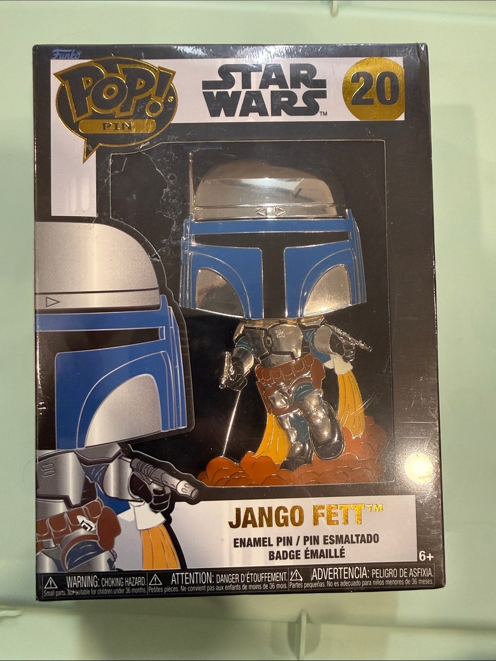 Funko Pop! Star Wars Jango Fett Enamel Pin - Blue, Silver & Brown